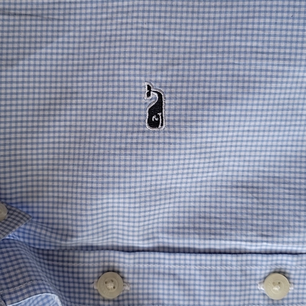 Vineyard Vines boys blue gingham shirt size M 12-14 - Picture 3 of 5